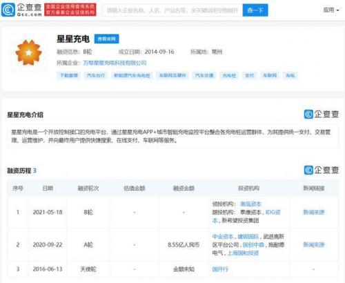 估值155亿 星星充电获高瓴资本领投B轮