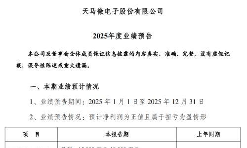 深天马2025年业绩扭亏为盈,归母净利润同比改善超8亿