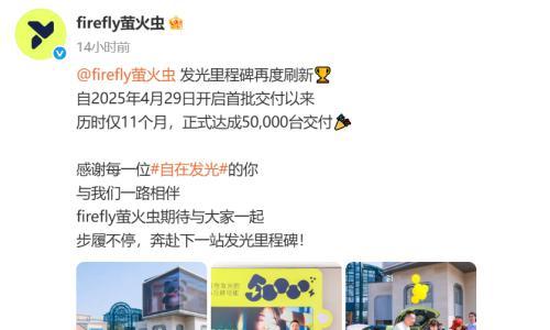 蔚来萤火虫交付再破里程碑,11 个月达成 5 万台交付