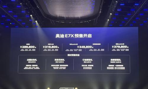 奥迪 E7X 开启预售 限时28.98万元起