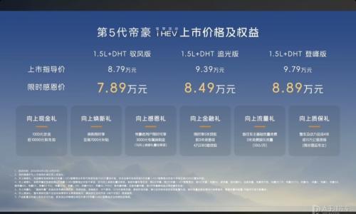 实惠省油家轿 吉利帝豪 i-HEV售8.78万起