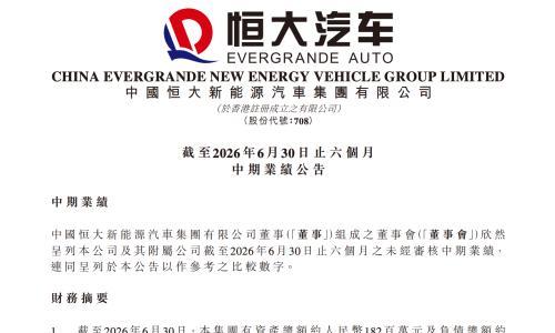 恒大汽车公告: 确认已退出整车制造业务