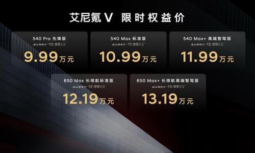 合资纯电"价格屠夫"来袭?艾尼氪V上市 9.99万起还送终身质保